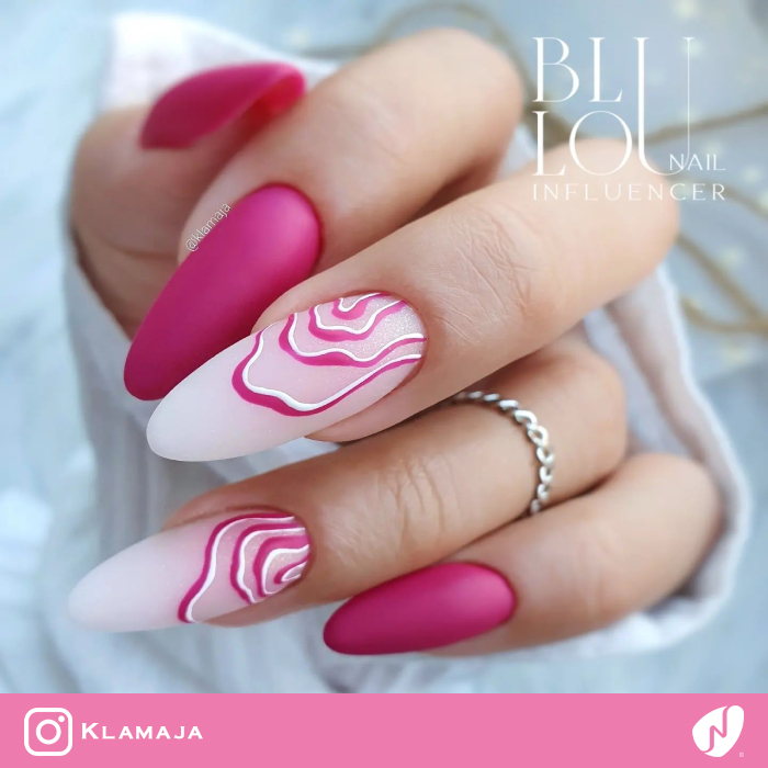 Abstract Rose Nails